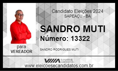 Candidato SANDRO MUTI 2024 - SAPEAÇU - Eleições