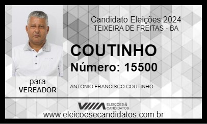 Candidato COUTINHO 2024 - TEIXEIRA DE FREITAS - Eleições