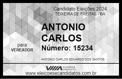 Candidato ANTONIO CARLOS 2024 - TEIXEIRA DE FREITAS - Eleições