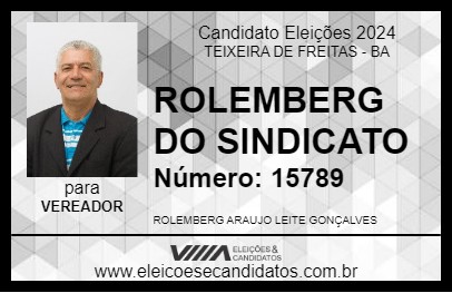 Candidato ROLEMBERG DO SINDICATO 2024 - TEIXEIRA DE FREITAS - Eleições