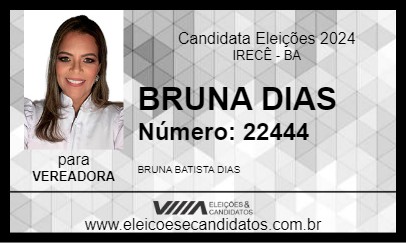 Candidato BRUNA DIAS 2024 - IRECÊ - Eleições