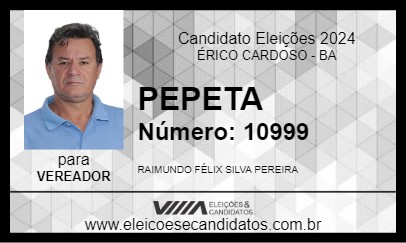 Candidato PEPETA 2024 - ÉRICO CARDOSO - Eleições