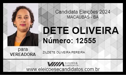 Candidato DETE OLIVEIRA 2024 - MACAÚBAS - Eleições