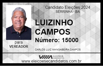 Candidato LUIZINHO CAMPOS 2024 - SERRINHA - Eleições