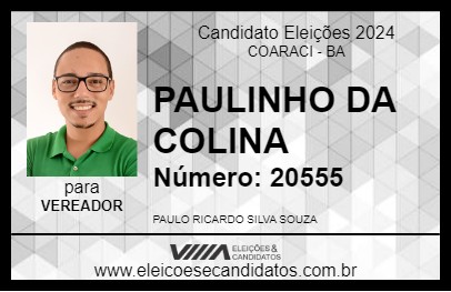 Candidato PAULINHO DA COLINA 2024 - COARACI - Eleições