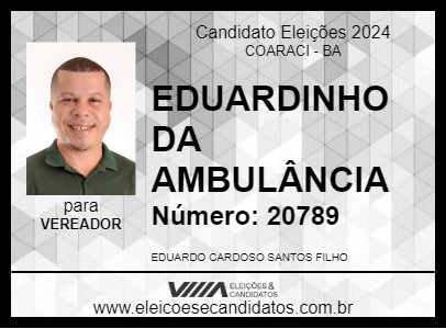 Candidato EDUARDINHO DA AMBULÂNCIA 2024 - COARACI - Eleições