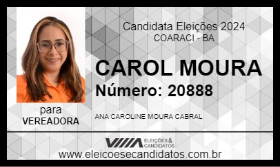 Candidato CAROL MOURA 2024 - COARACI - Eleições