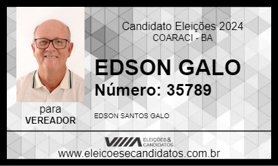 Candidato EDSON GALO 2024 - COARACI - Eleições