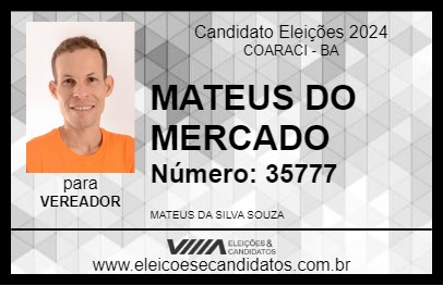 Candidato MATEUS DO MERCADO 2024 - COARACI - Eleições