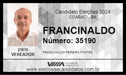 Candidato FRANCINALDO 2024 - COARACI - Eleições