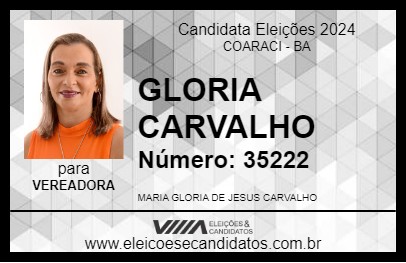 Candidato GLORIA CARVALHO 2024 - COARACI - Eleições