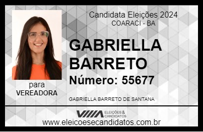 Candidato GABRIELLA BARRETO 2024 - COARACI - Eleições