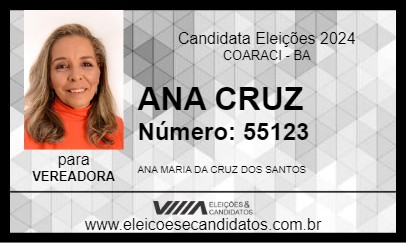 Candidato ANA CRUZ 2024 - COARACI - Eleições