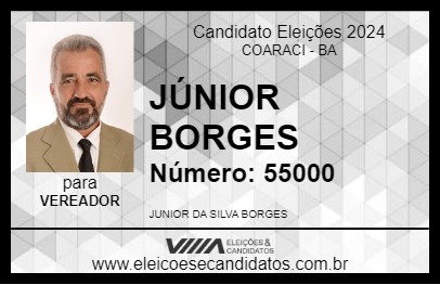 Candidato JÚNIOR BORGES 2024 - COARACI - Eleições