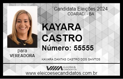 Candidato KAYARA CASTRO 2024 - COARACI - Eleições