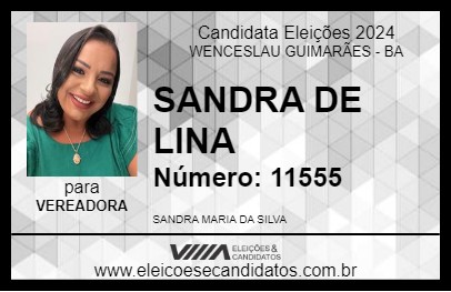 Candidato SANDRA DE LINA 2024 - WENCESLAU GUIMARÃES - Eleições