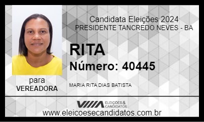 Candidato RITA 2024 - PRESIDENTE TANCREDO NEVES - Eleições