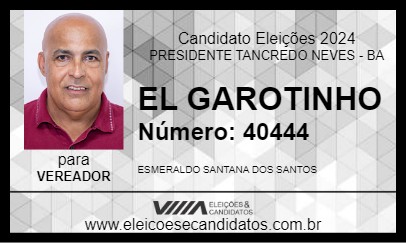 Candidato EL GAROTINHO 2024 - PRESIDENTE TANCREDO NEVES - Eleições