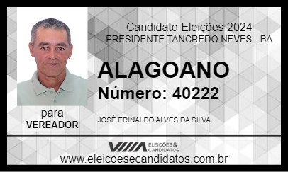 Candidato ALAGOANO 2024 - PRESIDENTE TANCREDO NEVES - Eleições