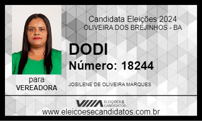 Candidato DODI 2024 - OLIVEIRA DOS BREJINHOS - Eleições