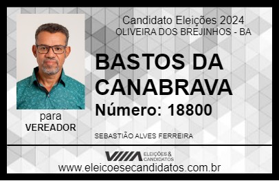 Candidato BASTOS DA CANABRAVA 2024 - OLIVEIRA DOS BREJINHOS - Eleições