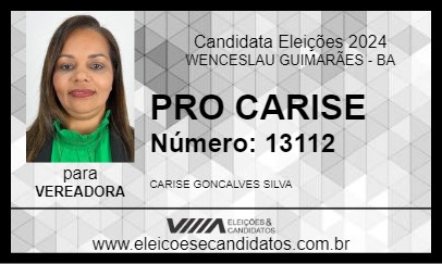 Candidato PRO CARISE 2024 - WENCESLAU GUIMARÃES - Eleições