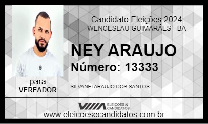 Candidato NEY ARAUJO 2024 - WENCESLAU GUIMARÃES - Eleições