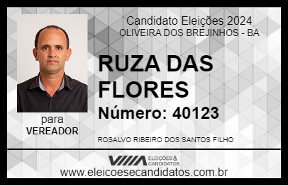 Candidato RUZA DAS FLORES 2024 - OLIVEIRA DOS BREJINHOS - Eleições