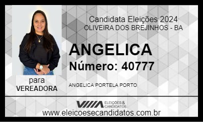 Candidato ANGELICA 2024 - OLIVEIRA DOS BREJINHOS - Eleições