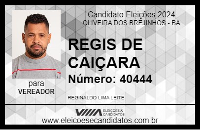 Candidato REGIS DE CAIÇARA 2024 - OLIVEIRA DOS BREJINHOS - Eleições