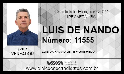 Candidato LUIS DE NANDO 2024 - IPECAETÁ - Eleições