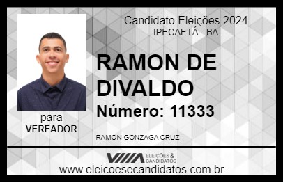 Candidato RAMON DE DIVALDO 2024 - IPECAETÁ - Eleições