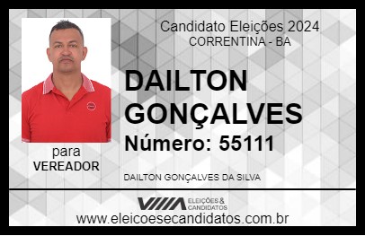 Candidato DAILTON GONÇALVES 2024 - CORRENTINA - Eleições