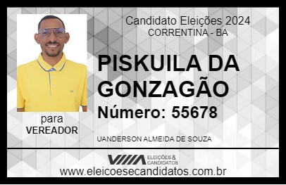 Candidato PISKUILA DA GONZAGÃO 2024 - CORRENTINA - Eleições