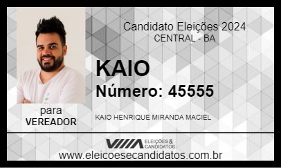 Candidato KAIO CENTRALENSE 2024 - CENTRAL - Eleições