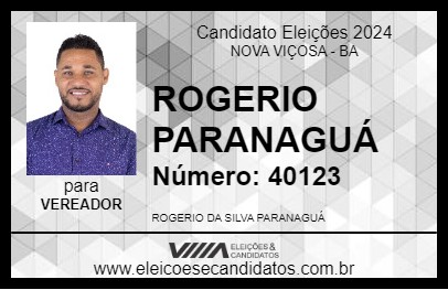 Candidato ROGERIO PARANAGUÁ 2024 - NOVA VIÇOSA - Eleições