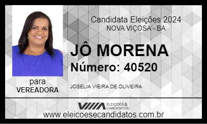 Candidato JÔ MORENA 2024 - NOVA VIÇOSA - Eleições