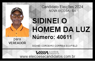 Candidato SIDINEI O HOMEM DA LUZ 2024 - NOVA VIÇOSA - Eleições