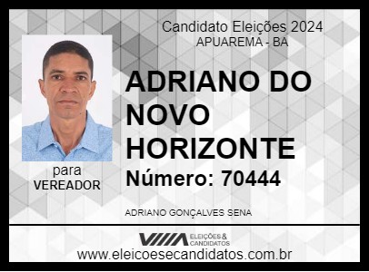 Candidato ADRIANO DO NOVO HORIZONTE 2024 - APUAREMA - Eleições