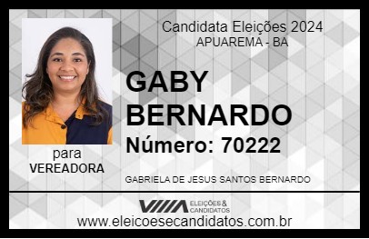 Candidato GABY BERNARDO 2024 - APUAREMA - Eleições