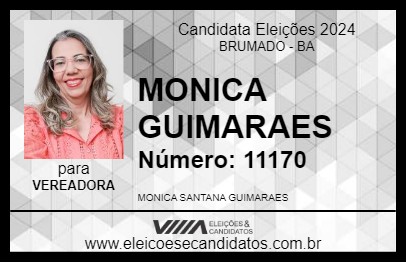 Candidato MONICA GUIMARAES 2024 - BRUMADO - Eleições