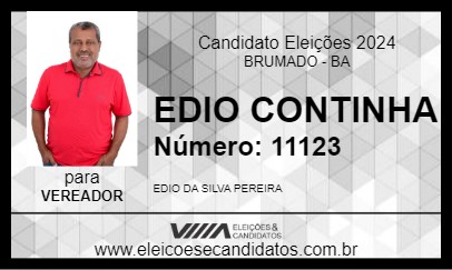 Candidato EDIO CONTINHA 2024 - BRUMADO - Eleições