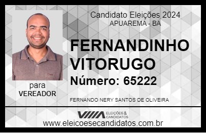 Candidato FERNANDINHO VITORUGO 2024 - APUAREMA - Eleições