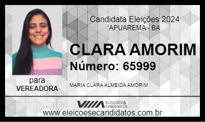 Candidato CLARA AMORIM 2024 - APUAREMA - Eleições