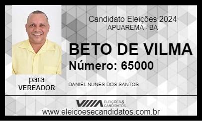 Candidato BETO DE VILMA 2024 - APUAREMA - Eleições