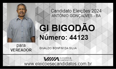 Candidato GI BIGODÃO 2024 - ANTÔNIO GONÇALVES - Eleições