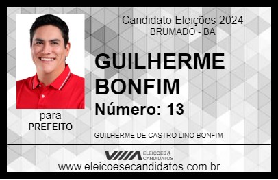 Candidato GUILHERME BONFIM 2024 - BRUMADO - Eleições