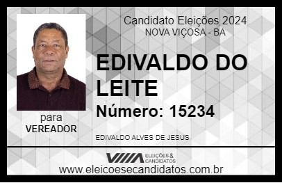 Candidato EDIVALDO DO LEITE 2024 - NOVA VIÇOSA - Eleições