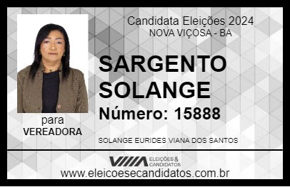 Candidato SARGENTO SOLANGE 2024 - NOVA VIÇOSA - Eleições