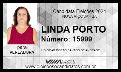 Candidato LINDA PORTO 2024 - NOVA VIÇOSA - Eleições